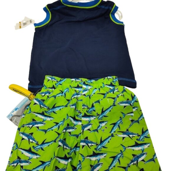 Flapdoodles Swim Set - 2 Separate Pieces Combined Trunk and Shirt Boys 3T NWT - Picture 4 of 9